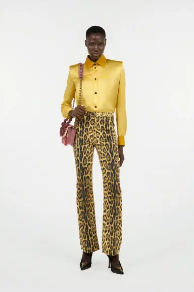 Roberto Cavalli Denim Jeans With Jaguar Skin Print | Thumbnail 7
