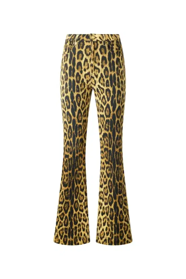 Roberto Cavalli Denim Jeans With Jaguar Skin Print