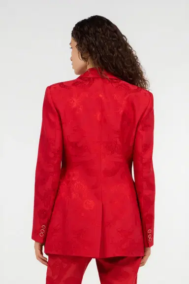 Roberto Cavalli Dark Red Jacket with Dragon Motif | Thumbnail 3