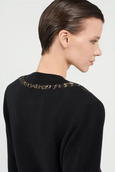 Roberto Cavalli Wool Cardigan with Tiger Embroidery | Thumbnail 6