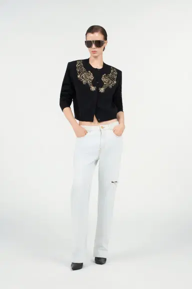 Roberto Cavalli Wool Cardigan with Tiger Embroidery | Thumbnail 7