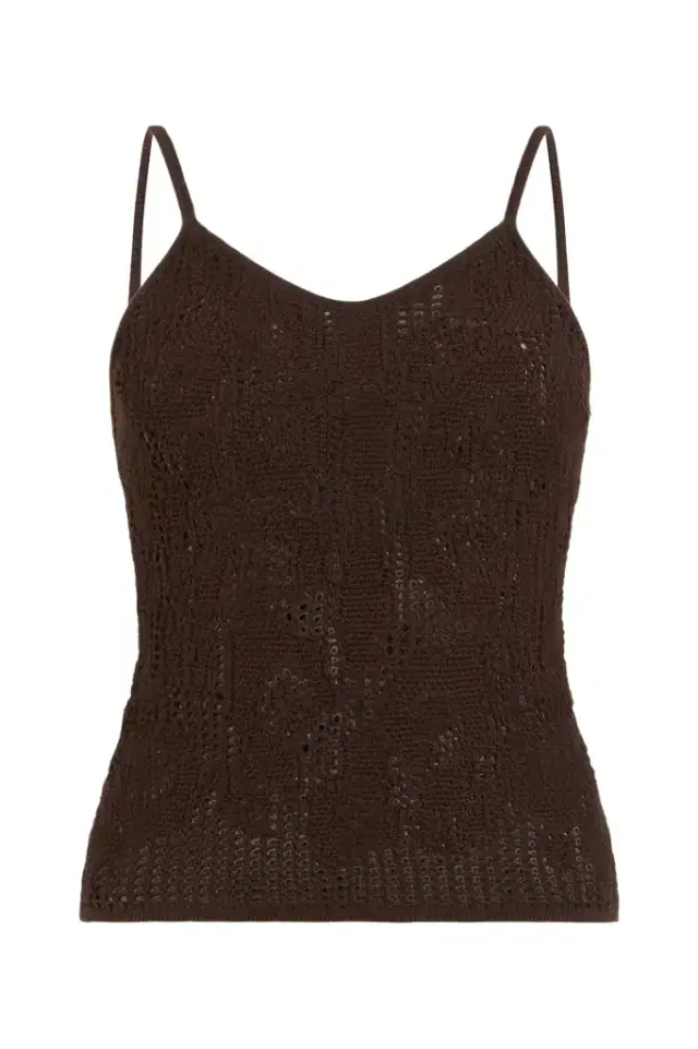 Roberto Cavalli Crochet-Effect Top with Straps