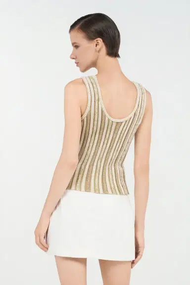 Roberto Cavalli Striped Lurex Knit Top | Thumbnail 3 Roberto Cavalli Striped Lurex Knit Top | Thumbnail 3