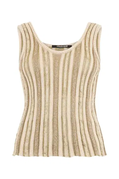 Roberto Cavalli Striped Lurex Knit Top | Thumbnail 1 Roberto Cavalli Striped Lurex Knit Top | Thumbnail 1