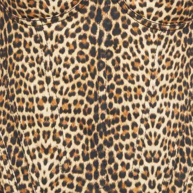 Roberto Cavalli Flared Dress with Bbay Jaguar Print and Frayed Edges | Thumbnail 4