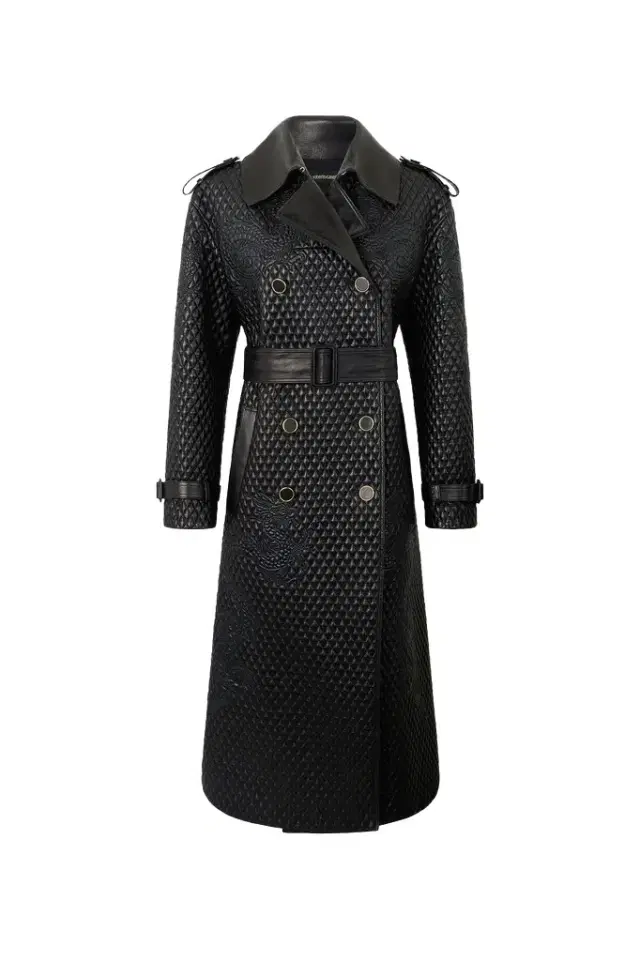 Long Trench Coat With Dragons