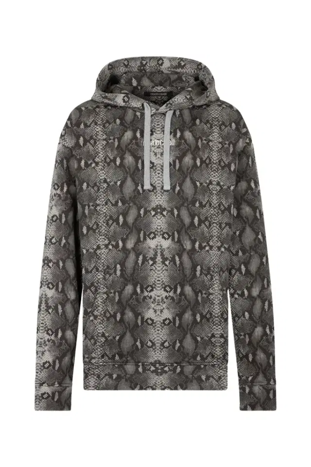 Roberto Cavalli Python Print Hoodie Sweatshirt
