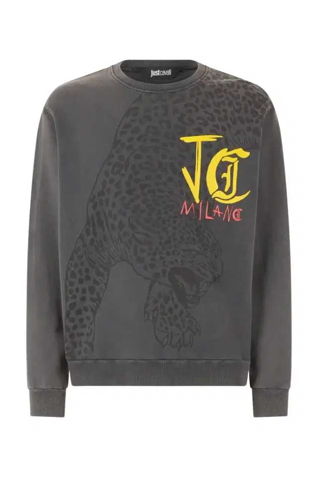 Roberto Cavalli Sweatshirt With Jaguar And Lettering