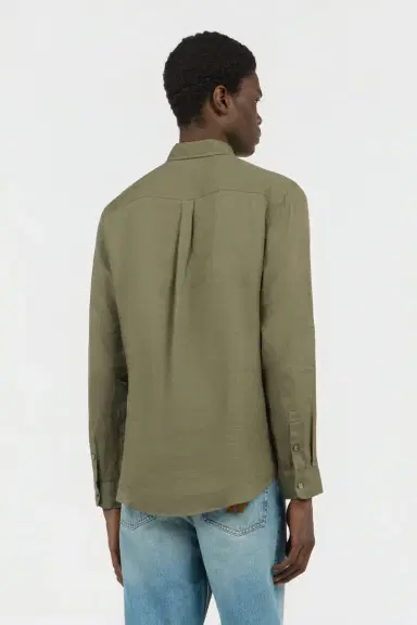 Roberto Cavalli Military Green Linen Shirt | Thumbnail 3