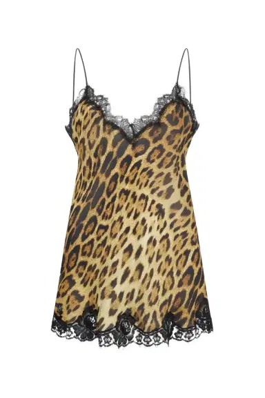 Roberto Cavalli Roberto Cavalli Leopard Print Lace Slip Dress | Thumbnail 1