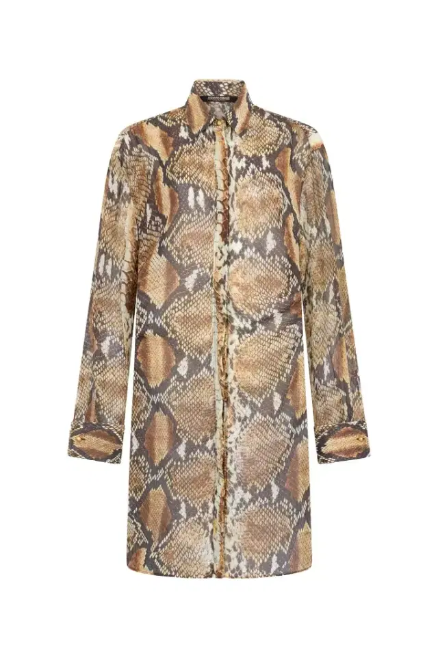Roberto Cavalli Python Print Shirt Dress