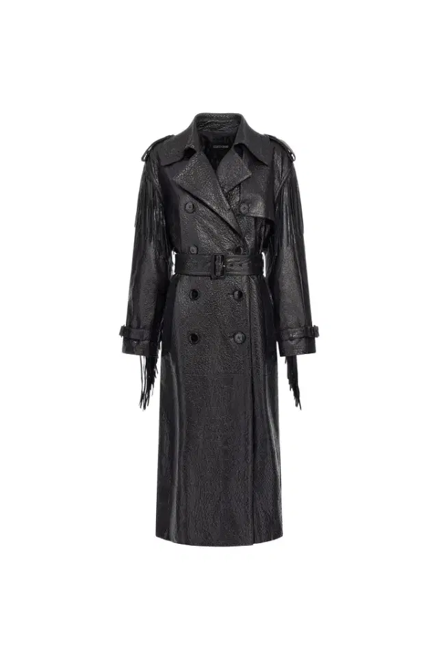 Roberto Cavalli Fringed Leather Trench Coat
