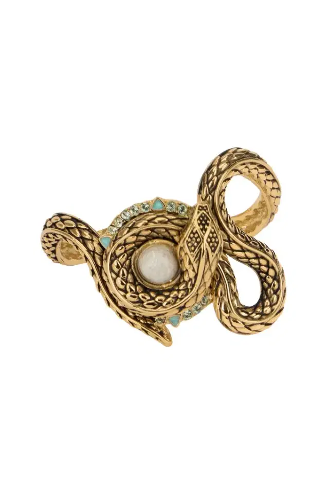 Roberto Cavalli Inlaid Brass Serpent Bracelet