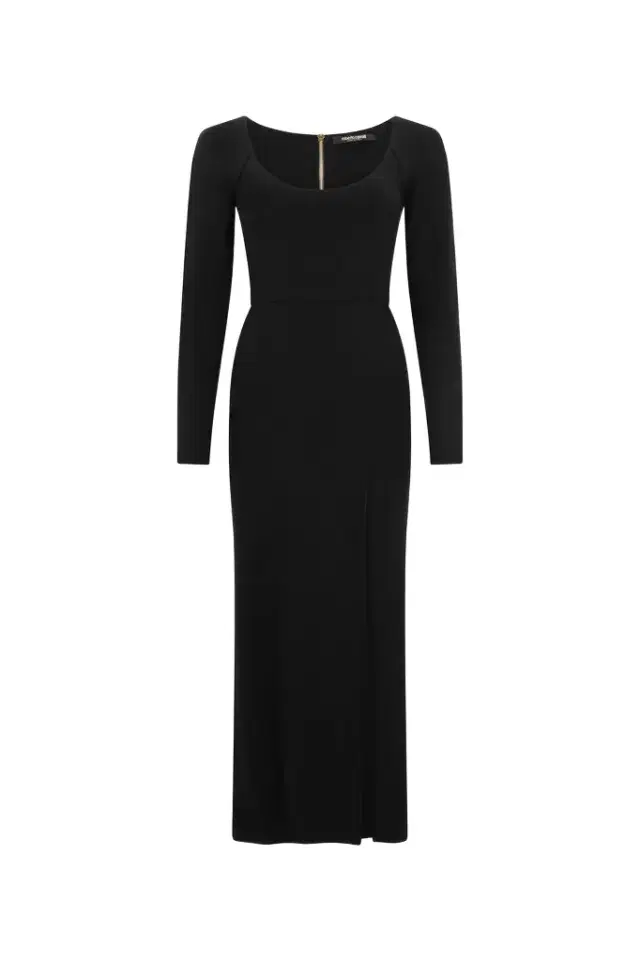 Roberto Cavalli Black Midi Dress With Slit