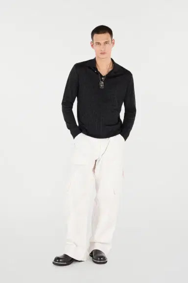 Roberto Cavalli Jaguar Skin Long-Sleeved Knitted Polo | Thumbnail 6 Roberto Cavalli Jaguar Skin Long-Sleeved Knitted Polo | Thumbnail 6