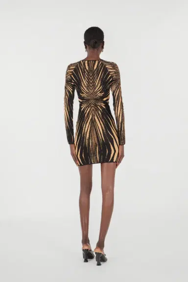 Roberto Cavalli Short knit dress with Ray of Gold print | Thumbnail 3