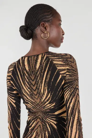 Roberto Cavalli Short knit dress with Ray of Gold print | Thumbnail 5