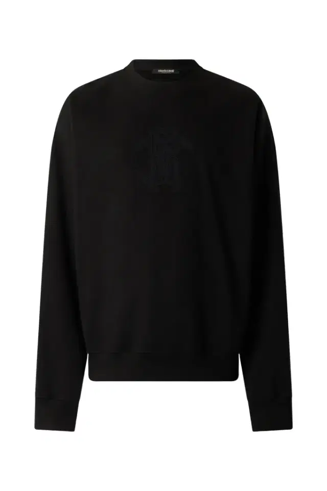 Roberto Cavalli Sweatshirt With Mirror Snake Monogram Embroidery