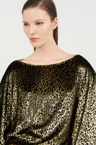 Roberto Cavalli Glossy Silk Animal-Print Kimono Dress | Thumbnail 5 Roberto Cavalli Glossy Silk Animal-Print Kimono Dress | Thumbnail 5