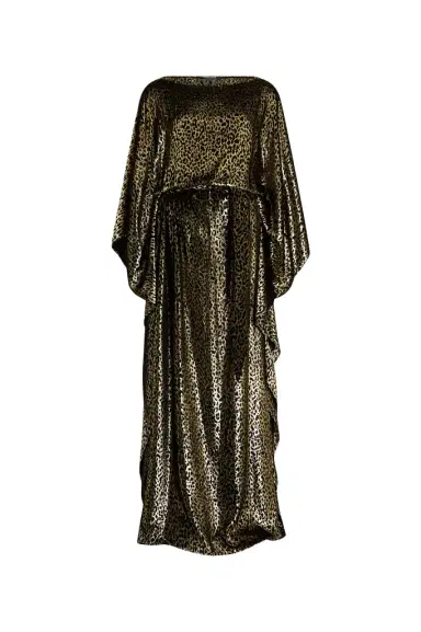 Roberto Cavalli Glossy Silk Animal-Print Kimono Dress | Thumbnail 1 Roberto Cavalli Glossy Silk Animal-Print Kimono Dress | Thumbnail 1