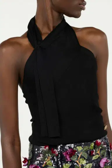 Roberto Cavalli Black Open-Shoulder Knitted Top | Thumbnail 4 Roberto Cavalli Black Open-Shoulder Knitted Top | Thumbnail 4