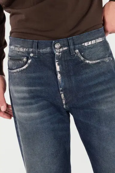 Roberto Cavalli Sandblasted-Effect Jeans With Chain | Thumbnail 4