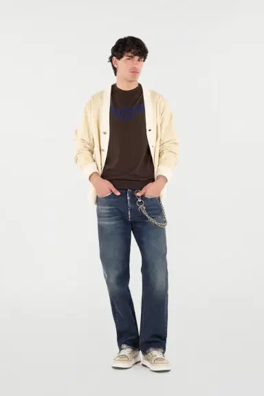 Roberto Cavalli Sandblasted-Effect Jeans With Chain | Thumbnail 6