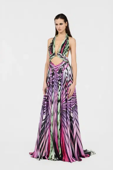 Roberto Cavalli Ray of Paradise Print Silk Maxi Dress | Thumbnail 2 Roberto Cavalli Ray of Paradise Print Silk Maxi Dress | Thumbnail 2