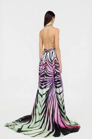Roberto Cavalli Ray of Paradise Print Silk Maxi Dress | Thumbnail 3 Roberto Cavalli Ray of Paradise Print Silk Maxi Dress | Thumbnail 3