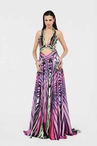 Roberto Cavalli Ray of Paradise Print Silk Maxi Dress | Thumbnail 6 Roberto Cavalli Ray of Paradise Print Silk Maxi Dress | Thumbnail 6