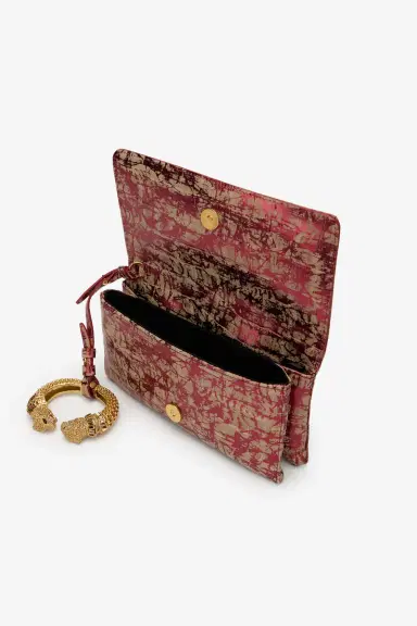 Roberto Cavalli Roar Pochette Bag Burgundy Laminated Leather | Thumbnail 5 Roberto Cavalli Roar Pochette Bag Burgundy Laminated Leather | Thumbnail 5
