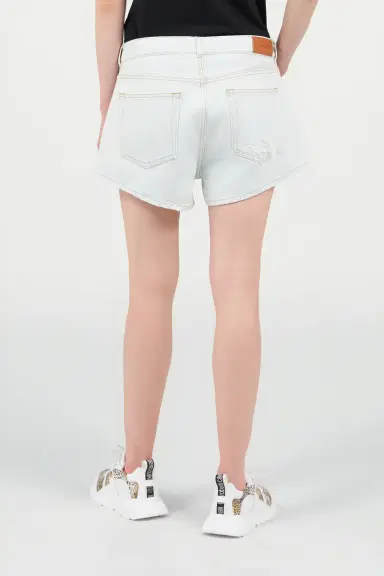 Roberto Cavalli Light Wash Denim Shorts with Distressed Details | Thumbnail 3 Roberto Cavalli Light Wash Denim Shorts with Distressed Details | Thumbnail 3