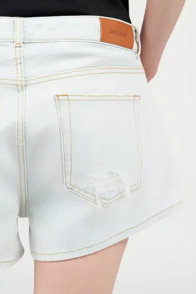 Roberto Cavalli Light Wash Denim Shorts with Distressed Details | Thumbnail 5 Roberto Cavalli Light Wash Denim Shorts with Distressed Details | Thumbnail 5