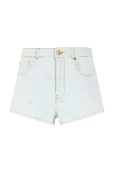 Roberto Cavalli Light Wash Denim Shorts with Distressed Details | Thumbnail 1 Roberto Cavalli Light Wash Denim Shorts with Distressed Details | Thumbnail 1