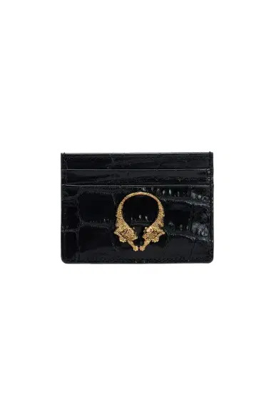 Roberto Cavalli Black Card Case with Roar Hardware | Thumbnail 1 Roberto Cavalli Black Card Case with Roar Hardware | Thumbnail 1