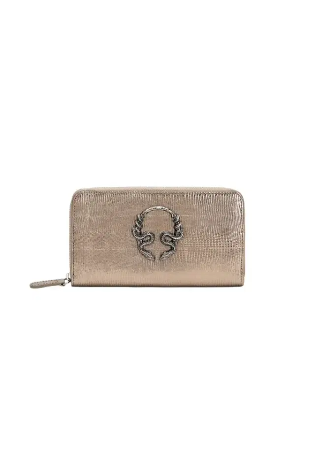 Roberto Cavalli Serpentine Leather Wallet With Zip