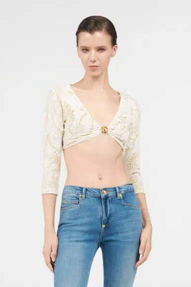 Roberto Cavalli Ornamental White Print Top | Thumbnail 2 Roberto Cavalli Ornamental White Print Top | Thumbnail 2