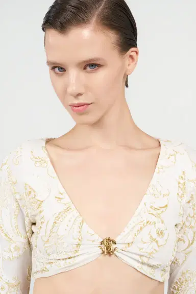 Roberto Cavalli Ornamental White Print Top | Thumbnail 5 Roberto Cavalli Ornamental White Print Top | Thumbnail 5