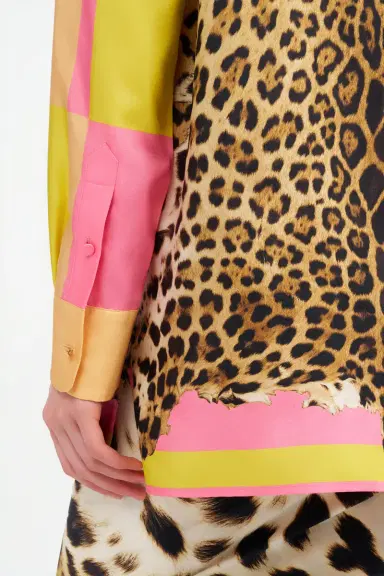 Roberto Cavalli Silk Shirt with Cavalli Pop Print | Thumbnail 6