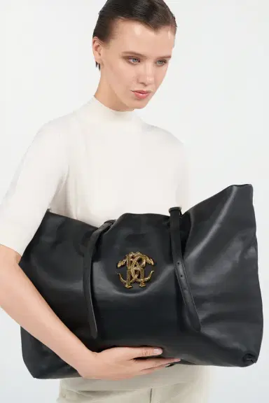 Roberto Cavalli Leather Bag with Logo | Thumbnail 2 Roberto Cavalli Leather Bag with Logo | Thumbnail 2