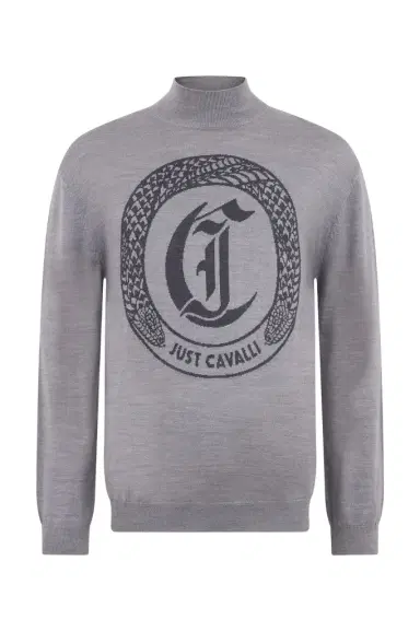 Roberto Cavalli Grey Sweater with Logo | Thumbnail 1