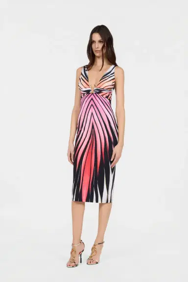 Roberto Cavalli Ray Of Paradise Print Midi Dress | Thumbnail 2 Roberto Cavalli Ray Of Paradise Print Midi Dress | Thumbnail 2