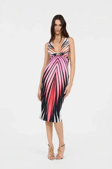 Roberto Cavalli Ray Of Paradise Print Midi Dress | Thumbnail 6 Roberto Cavalli Ray Of Paradise Print Midi Dress | Thumbnail 6