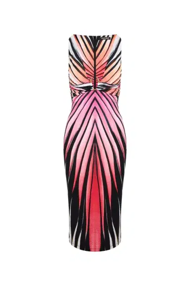 Roberto Cavalli Ray Of Paradise Print Midi Dress | Thumbnail 1 Roberto Cavalli Ray Of Paradise Print Midi Dress | Thumbnail 1
