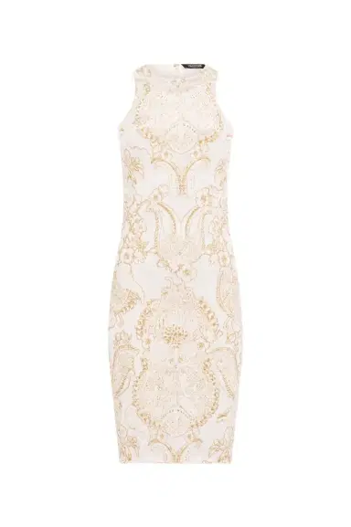 Roberto Cavalli Ornamental White Print Dress | Thumbnail 1 Roberto Cavalli Ornamental White Print Dress | Thumbnail 1