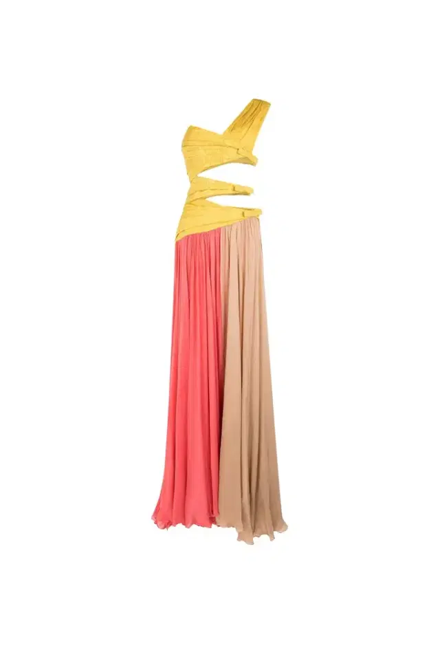 Roberto Cavalli Colourblock Pleated Gown