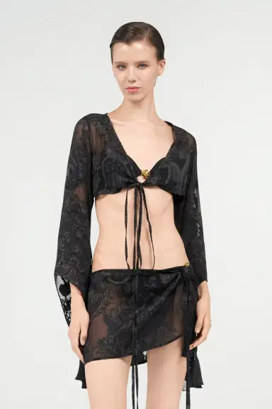 Roberto Cavalli Ornamental Black Top | Thumbnail 2 Roberto Cavalli Ornamental Black Top | Thumbnail 2
