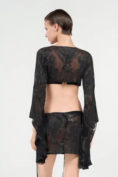 Roberto Cavalli Ornamental Black Top | Thumbnail 3 Roberto Cavalli Ornamental Black Top | Thumbnail 3