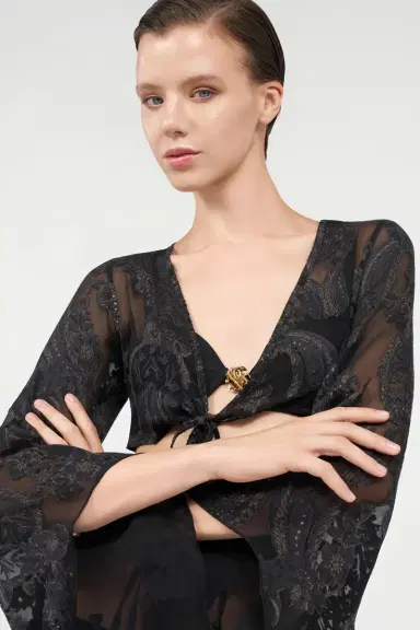 Roberto Cavalli Ornamental Black Top | Thumbnail 5 Roberto Cavalli Ornamental Black Top | Thumbnail 5