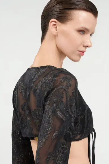 Roberto Cavalli Ornamental Black Top | Thumbnail 6 Roberto Cavalli Ornamental Black Top | Thumbnail 6